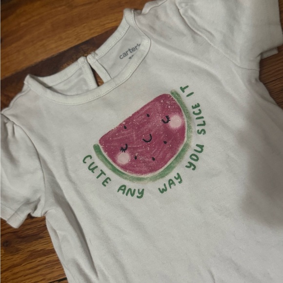 Carter's Pink and White Bodysuit with Watermelon Design - Picture 5 of 7